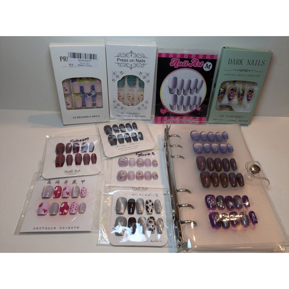 20 Pairs Medium Press On False Nails + Book